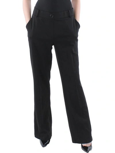 Kasper Womens Mid Rise Office Wide Leg Pants In Black