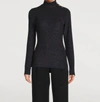 Smythe Buttoned Turtleneck Sweater In Blue/bronze Metallic Stripe In Multi