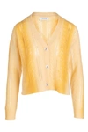 Naadam Cashmere Lofty Cable Cardigan In Pale Yellow