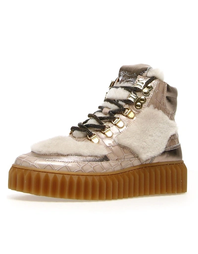 Voile Blanche Eva Hike 0e01 Printed Leather Shearling Beige