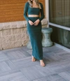 LE LIS CUT OUT MAXI DRESS IN FOREST GREEN