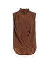 Rag & Bone Meredith Sleeveless Surplice Top In Brown