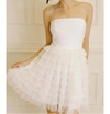 STORIA CARRIE TULLE STRAPLESS DRESS IN WHITE