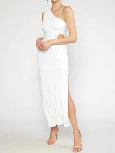 Entro Single Shoulder Maxi Dress In Off White