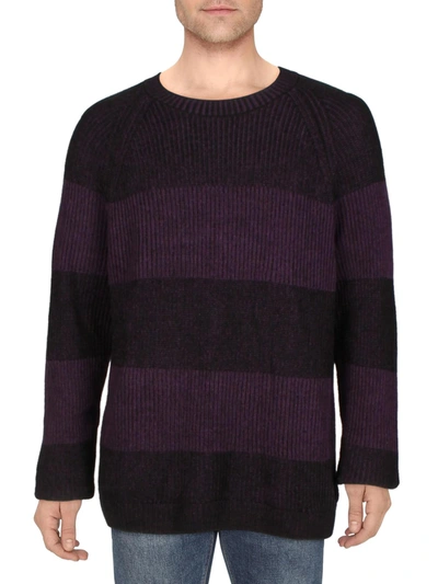 Inc Mens Ribbed Pullover Crewneck Sweater In Purple