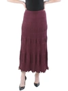 Simkhai Malia Burgundy Ribbed-knit Midi Skirt - Xs In Red