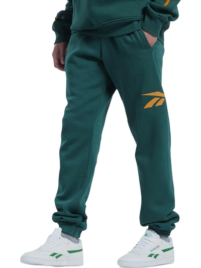 Reebok Vector Mens Logo Classic Fit Sweatpants In Green
