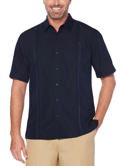 Cubavera Mens Pintuck Collared Button-down Shirt In Blue