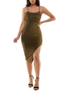ALMOST FAMOUS WOMENS GLITTER KNEE BODYCON DRESS