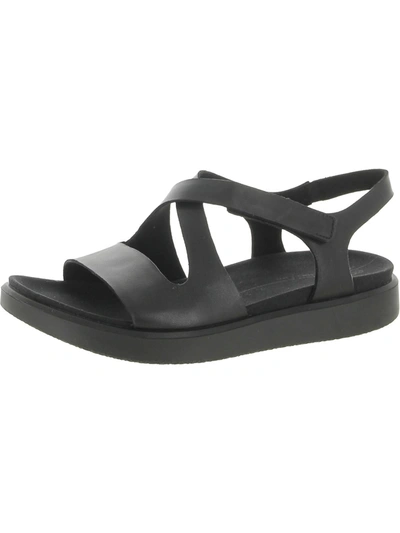 Ecco Flowt Womens Leather Open Toe Ankle Strap In Black