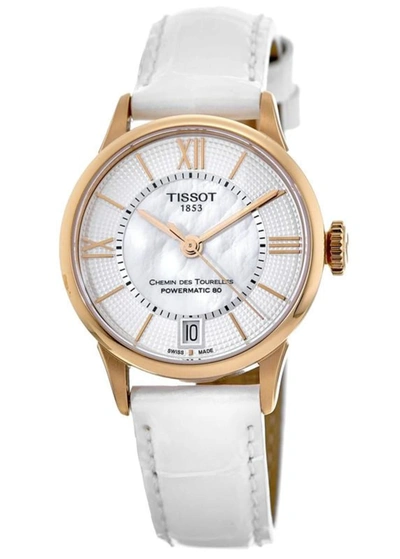 Tissot Women's T0992073611800 Chemin Des Tourelles 32mm Automatic Watch In Gold