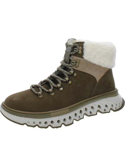 Zerogrand Cole Haan Explore Hiker Womens Suede Faux Fur Hiking Boots In Multi