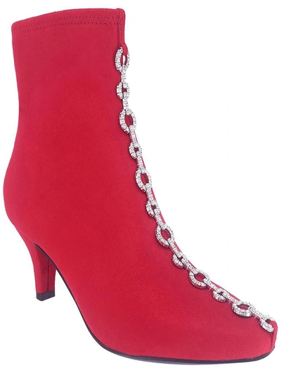 Impo Women's Naja Chain I Stretch Ankle Bootie With Memory Foam Women's Shoes In Red