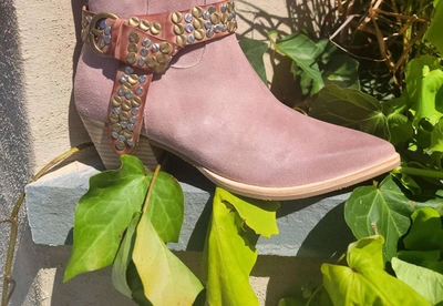 Antelope Opel Boots In Blush Suede In Multi