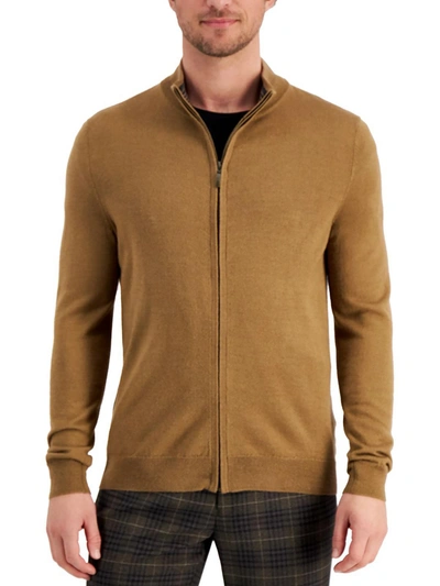 Club Room Men's Merino Zip-front Sweater, Created For Macy's In Multi