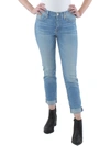 7 FOR ALL MANKIND WOMENS SLIM-LEG MID-RISE CROPPED JEANS