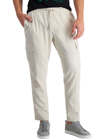 Inc Mens Regular Fit Linen Cargo Pants In Multi