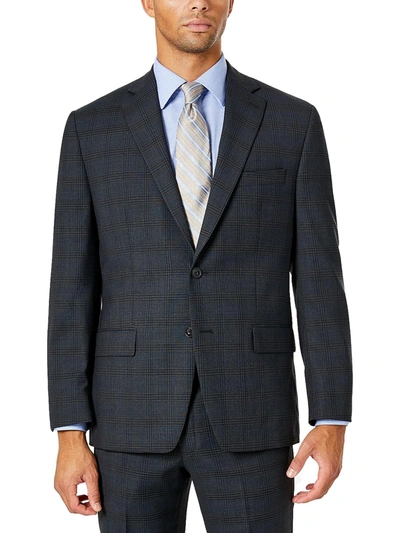 Michael Kors Men's Modern-fit Airsoft Stretch Wool-blend Suit Jacket In Blue Plaid