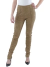 POLO RALPH LAUREN WOMENS SUEDE PLEATED SKINNY PANTS