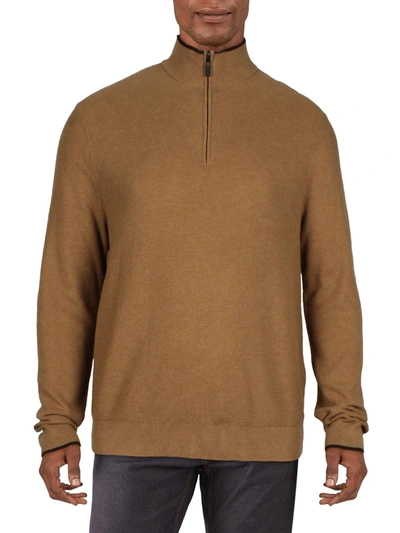 Michael Kors Mens Cotton Half Zip Pullover Sweater In Multi