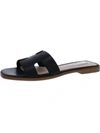 Steve Madden Hadyn Womens Leather Open Toe Slide Sandals In Black