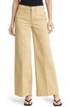 Frame Wide Leg Tomboy Pants In Beige