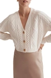 Madewell Cable Crop Cardigan In Antique Cream