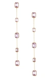 ETTIKA ETTIKA BAGUETTE CRYSTAL LINEAR DROP EARRINGS