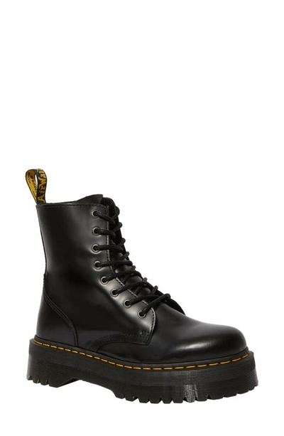 Dr. Martens' Jadon Platform Boot In Black Polished Smooth