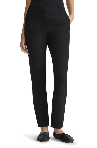 Lafayette 148 Essex Mid-rise Cropped Straight-leg Trousers In Black