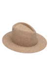 Eugenia Kim Blaine Glittery Wool Fedora In Camel