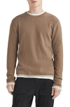 Rag & Bone Harvey Striped Crewneck Sweater In Taupe