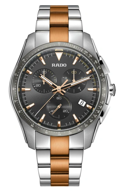 Rado Hyperchrome Chronograph Quartz Grey Dial Mens Watch R32259173 In Two Tone  / Chrome / Gold / Gold Tone / Grey / Rose / Rose Gold / Rose Gold Tone