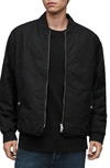 Allsaints Vesco Quilted Ramskull Jacket In Black