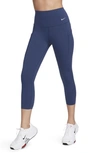 Nike Women's Universa Medium-support High-waisted Cropped Leggings With Pockets In Blue