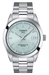 Tissot T-classic Gentleman Powermatic Bracelet Watch, 40mm In Silver/ Ice Blue