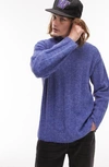 TOPMAN FLUFFY FUNNEL NECK RIB SWEATER