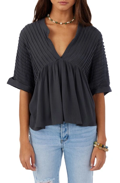 O'neill Kendal Pintuck Pleat Top In Slate