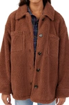 O'neill Huxlee Fleece Shirt Jacket In Tobacco