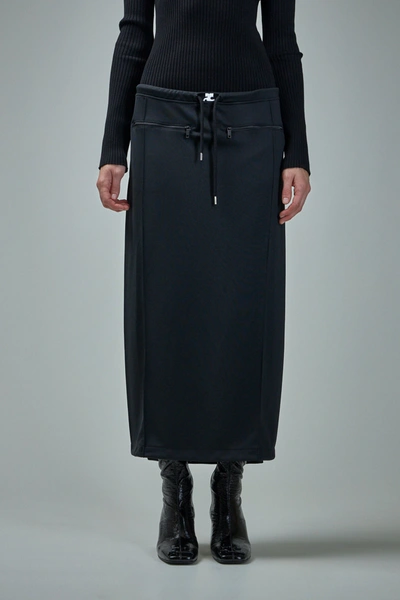 Courrèges Tracksuit Interlock Long Skirt In Black