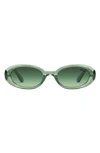 QUAY FELT CUTE 52MM GRADIENT SMALL OVAL SUNGLASSES