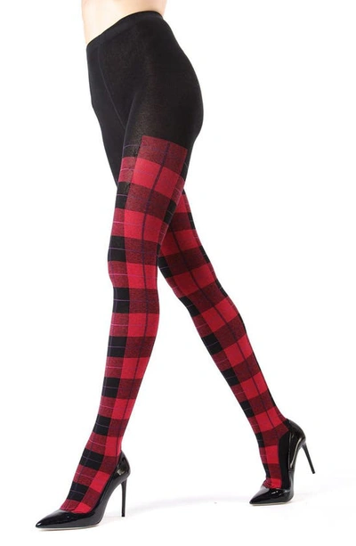 MEMOI MEMOI GLASGOW PLAID SWEATER TIGHTS