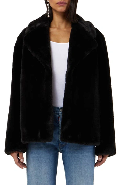 Apparis Milly Faux Fur Short Coat In Black