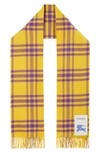 BURBERRY EQUESTRIAN KNIGHT PATCH CHECK CASHMERE FRINGE SCARF