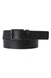 Hugo Boss Boss Timon Leather Belt In Black