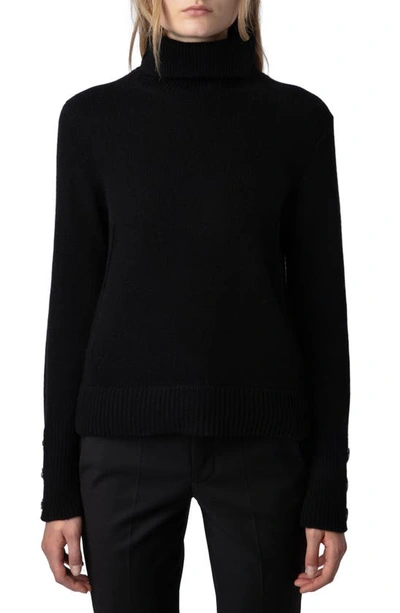 Zadig & Voltaire Roll-neck Cashmere Jumper In Black