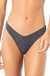 Maaji Splendour Metallic High Leg Bikini Bottoms In Black