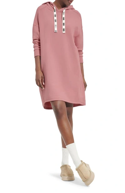 Ugg Aderlyn Fleece Lounge Hoodie Dress In Clay Pink