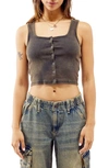 BDG URBAN OUTFITTERS RIB SQUARE NECK CROP TANK TOP