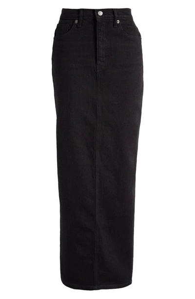 Reformation Daria Denim Maxi Skirt In Black